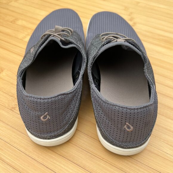 OluKai‎ Men's Nohea Moku Grey sneakers with drop heel grey perforated front 44.5 - Picture 10 of 12